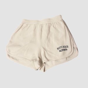 Comfy White “Pacific Beach California” John Galt/Brandy Melville Shorts